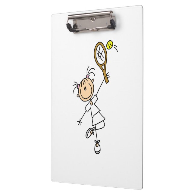 Female Stick Figure Tennis Player Clipboard (Left)
