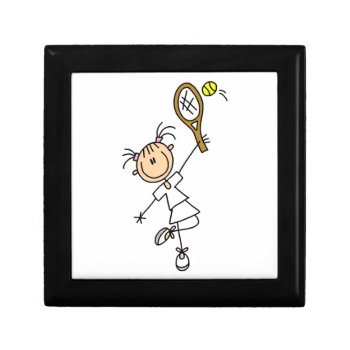 Female Stick Figure Tennis Player Gift Box by stick_figures at Zazzle
