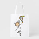 Female Stick Figure Tennis Player Grocery Bag at Zazzle