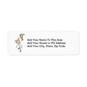 Female Stick Figure Tennis Player Label