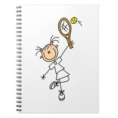 Female Stick Figure Tennis Player Notebook