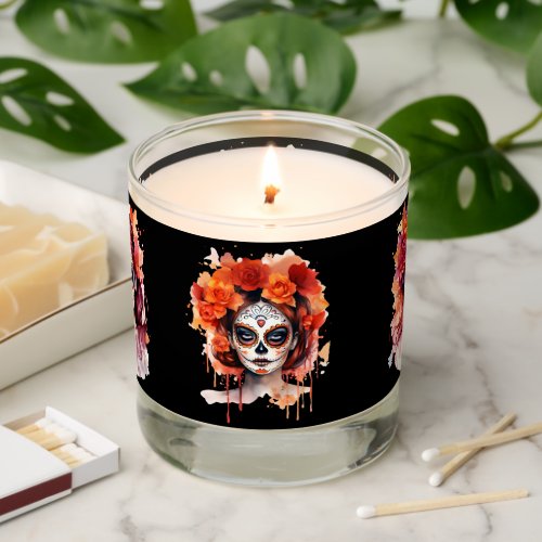 Female Sugar Skull Halloween  Scented Candle