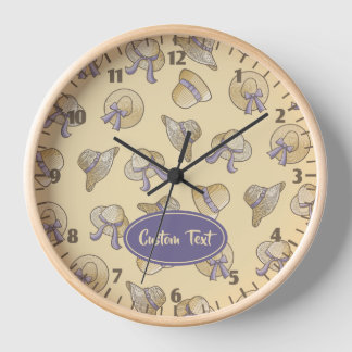 Female Summer Hats Beige Clock