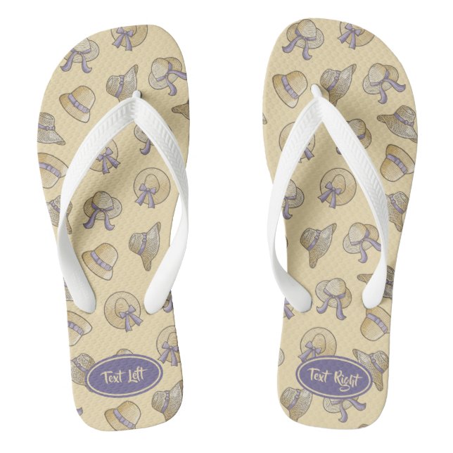 Female Summer Hats Beige Flip Flops (Footbed)