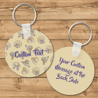 Female Summer Hats Beige Keychain