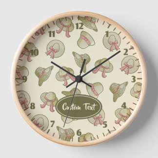 Female Summer Hats Yellow Clock
