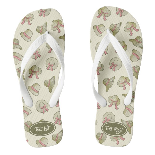 Female Summer Hats Yellow Flip Flops (Footbed)