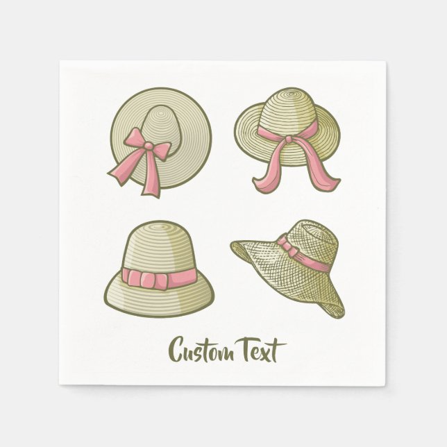 Female Summer Hats Yellow Napkins (Front)