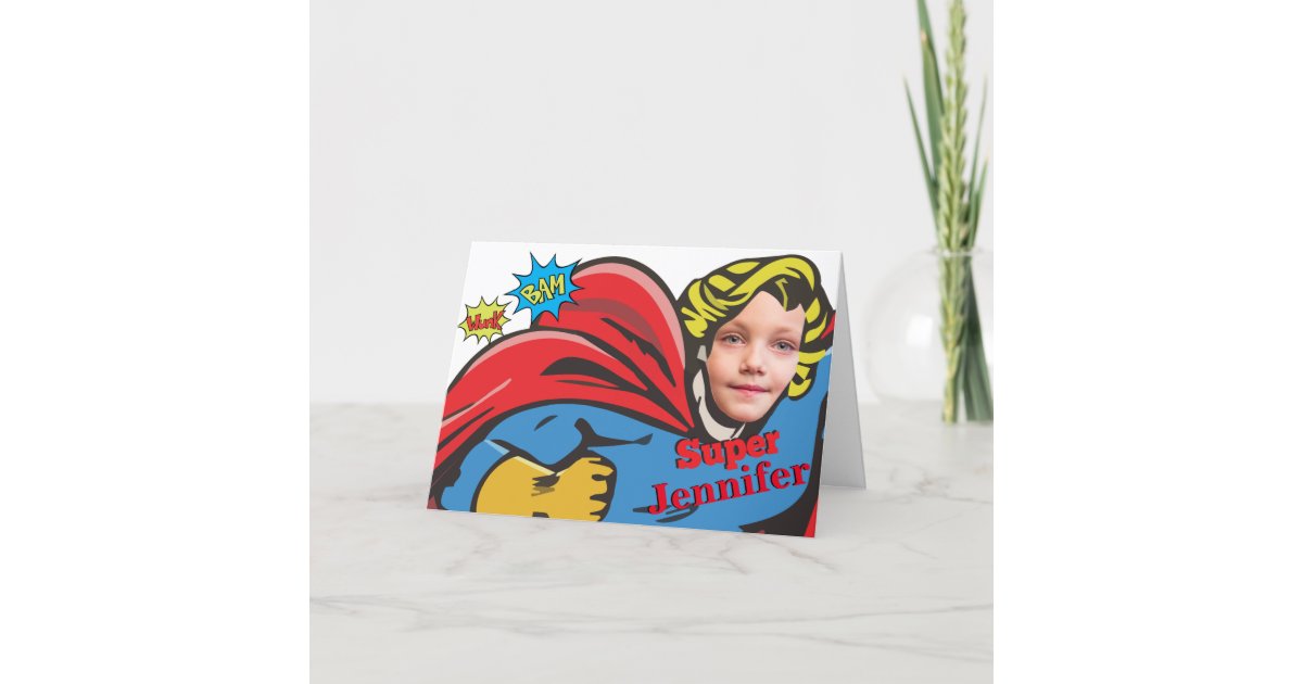 Female Superhero Children's Custom Birthday Card | Zazzle.com