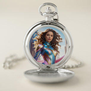 FEMALE SUPERHERO - SCI-FI FANTASY POCKET WATCH