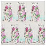 Female Surfer custom name fabric