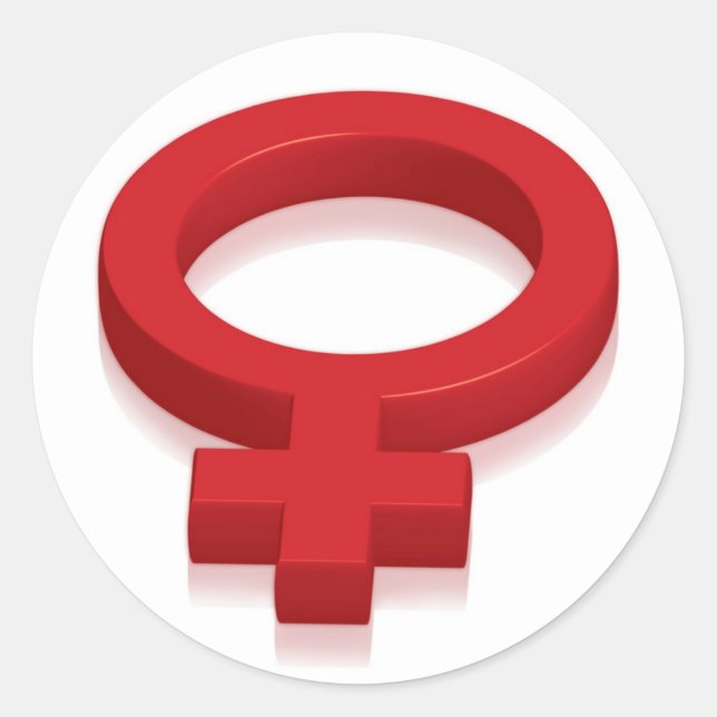 FEMALE SYMBOL CLASSIC ROUND STICKER (Front)