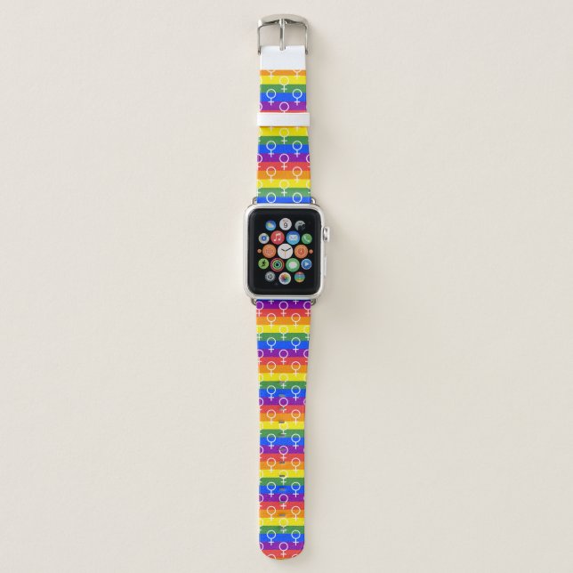 Female Symbol Rainbow Pattern Apple Watch Band (Front)