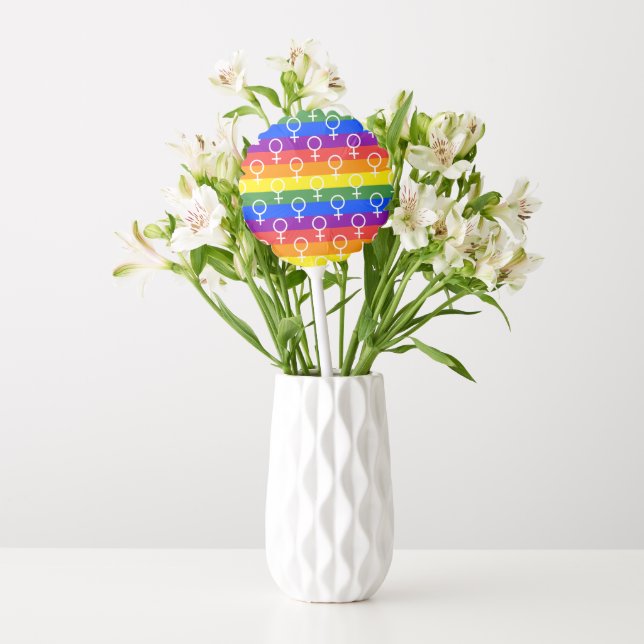 Female Symbol Rainbow Pattern Balloon (Vase)