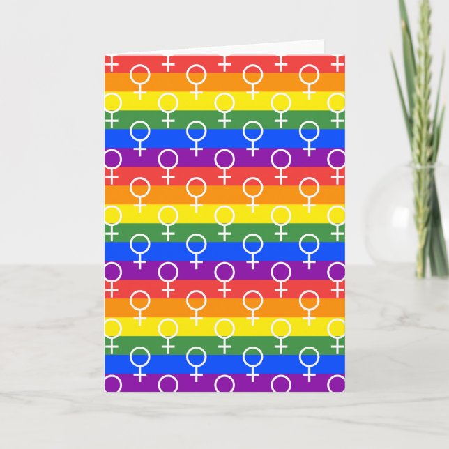 Female Symbol Rainbow Pattern Card (Front)