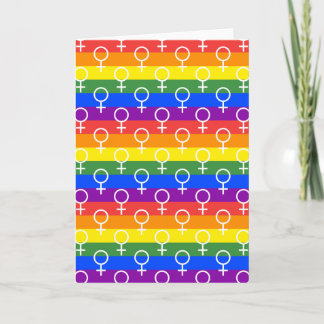 Female Symbol Rainbow Pattern Card