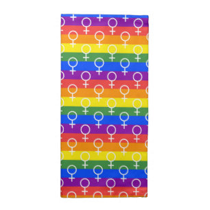 Female Symbol Rainbow Pattern Cloth Napkin