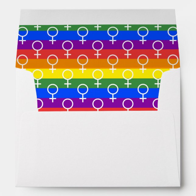 Female Symbol Rainbow Pattern Envelope (Back (Bottom))