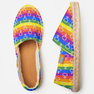 Female Symbol Rainbow Pattern Espadrilles