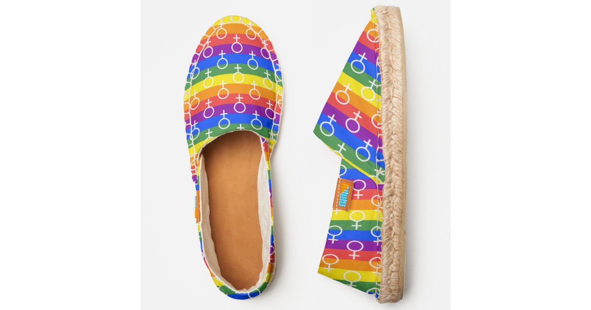Female Symbol Rainbow Pattern Espadrilles | Zazzle