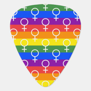 Female Symbol Rainbow Pattern Guitar Pick