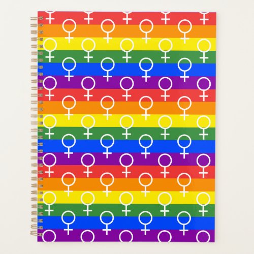 Female Symbol Rainbow Pattern Planner