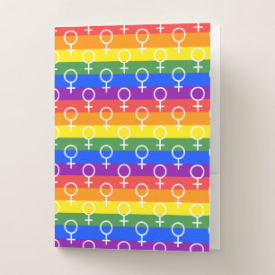 Female Symbol Rainbow Pattern Pocket Folder