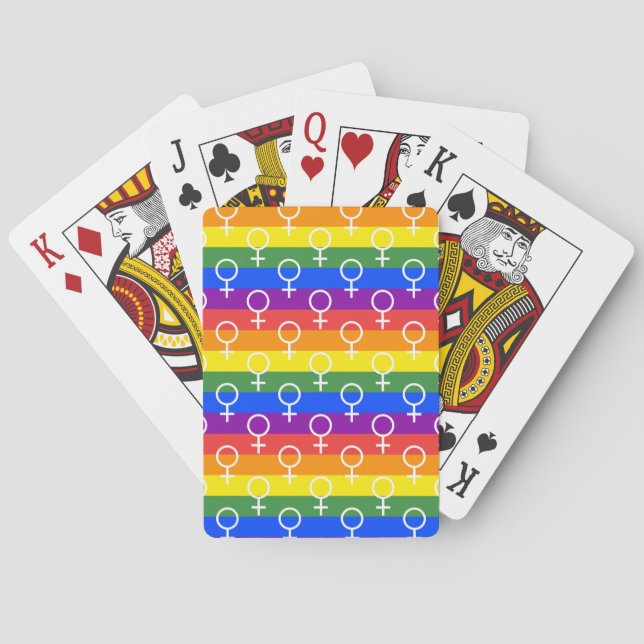 Female Symbol Rainbow Pattern Poker Cards (Back)