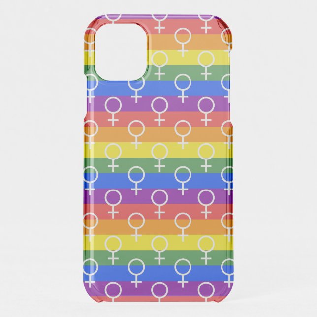 Female Symbol Rainbow Pattern Uncommon iPhone Case (Back)
