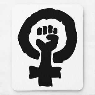 Female symbol solidarity hand mouse pad