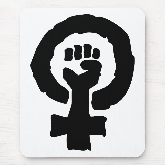 Female symbol solidarity hand mouse pad (Front)