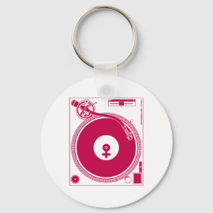 Female Symbol Turntable Deck - DJ Disc Jockey Keychain