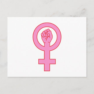 Female symbol with hand postcard