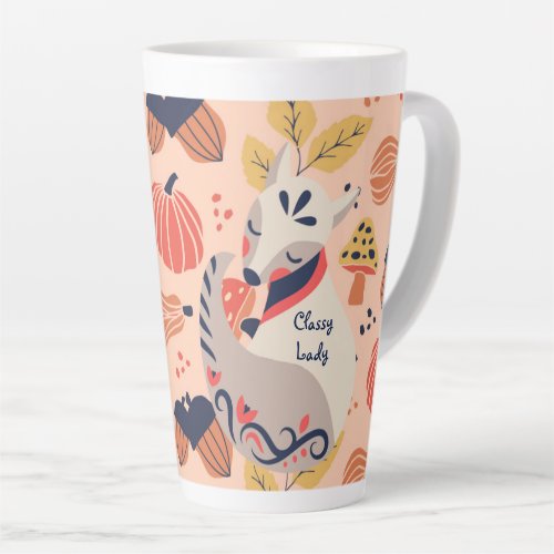 Female Teacher Gift CLASSY LADY Hygge Fox Latte Mug