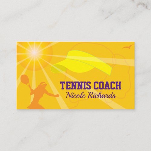 Female Tennis Coach business card template