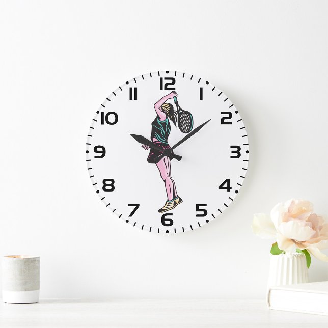 Female Tennis Player  Large Clock (Creator Uploaded)