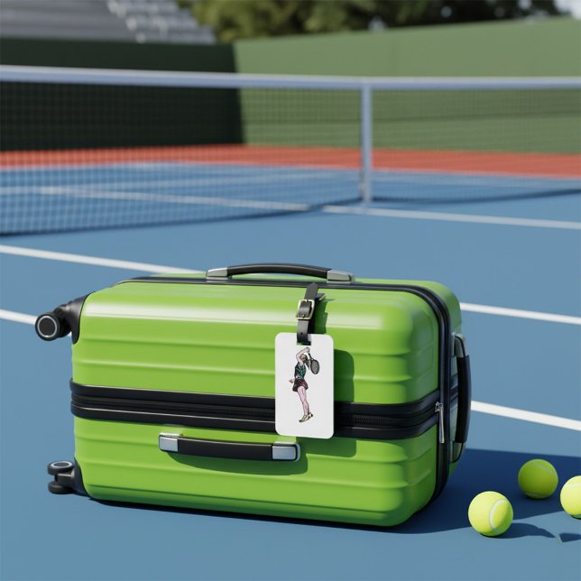 Female Tennis Player  Luggage Tag (Creator Uploaded)