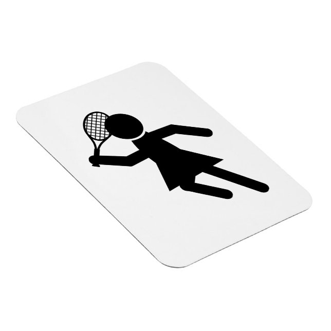 Female Tennis Player - Tennis Symbol Magnet (Right Side)