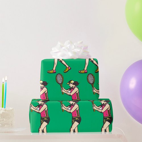 Female Tennis Player Wrapping Paper