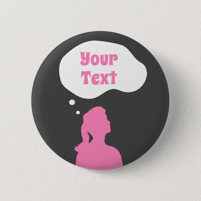 Female Thinking Button (Front)
