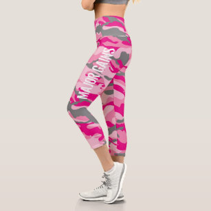 Pink Poodle Women Funny Print Yoga Leggings Pants Workout Fitness Pants Sports Gym Yoga Quick Dry Capri Leggings