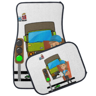 Female Truck Driver Floor Car Mats