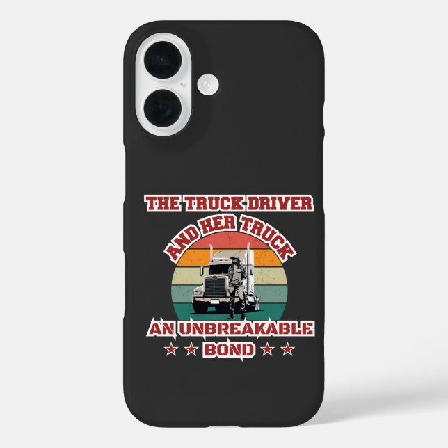 Female Trucker Strong Road Bond Pride Power Design Case-Mate iPhone Case (Back)