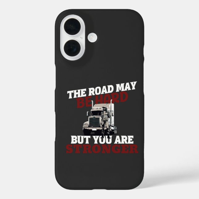 Female Trucker Strong Road Resilient Journey Pride Case-Mate iPhone Case (Back)