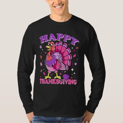 Female Turkey Happy Thanksgiving T_Shirt