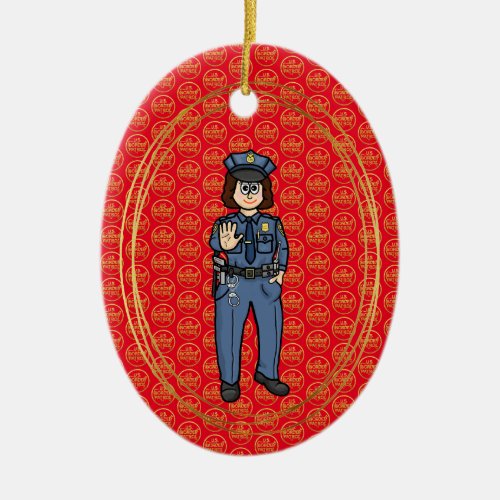 Female US Border Patrol Agent Christmas Ornament