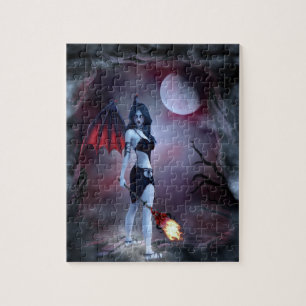 Female vampire demon jigsaw puzzle