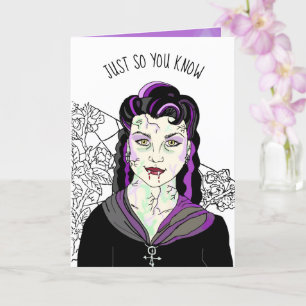 Female Vampire, Romantic Halloween IRRESISTIBLE Card