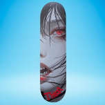 Female vampire skateboard<br><div class="desc">A nice stylish street design of a female vampire done in the anime style, the word "Thirst" can be edited by you so you can change it to whatever you would like, maybe a name or something else. Change the text, font type, color and size, transfer the image onto the...</div>