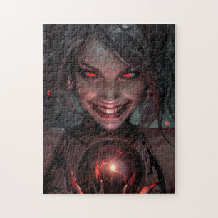 Female Vampire Smiling with an Orb Jigsaw Puzzle